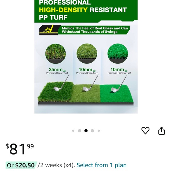 Black Golf Practice Net with Tri-Turf Mat - Picture 6 of 7